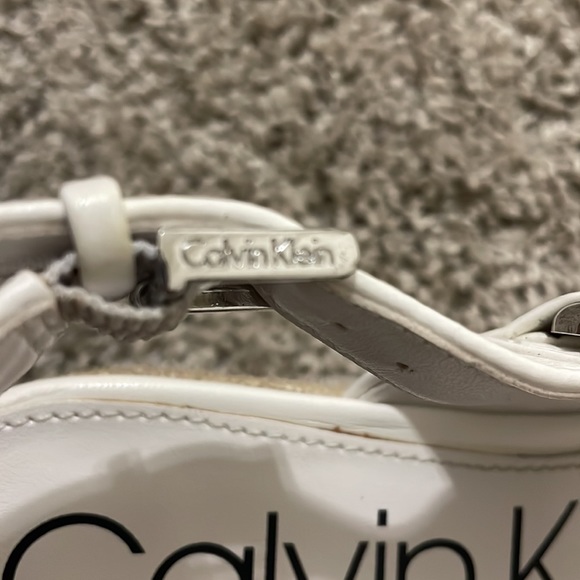 White Calvin Klein espadrilles wedges sz 7 1/2 - Picture 6 of 7